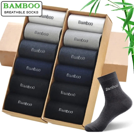 10-Pack Men’s Bamboo Crew Socks – Breathable, Comfortable Casual & Business Wear