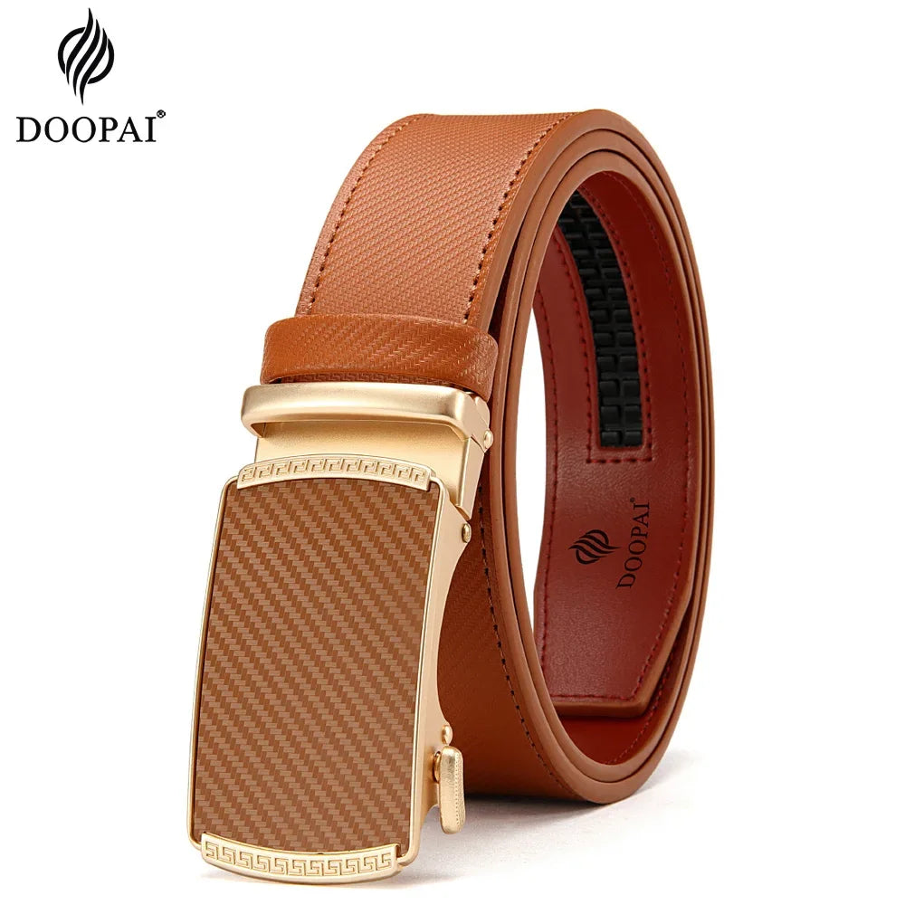 Men’s Genuine Leather Belt – Automatic Buckle Waist Strap, High-Quality Adjustable Belt for Men & Women,