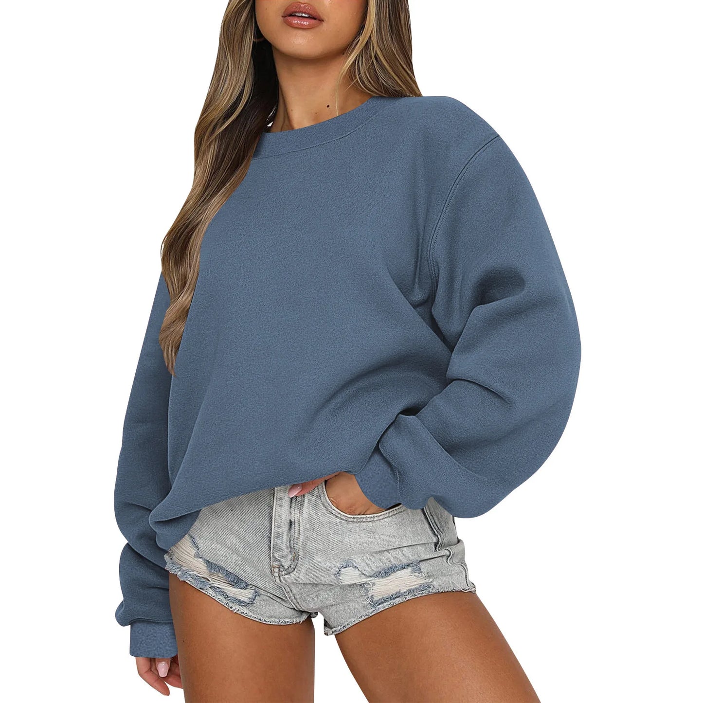Womens Sweatshirts Oversized Crewneck
