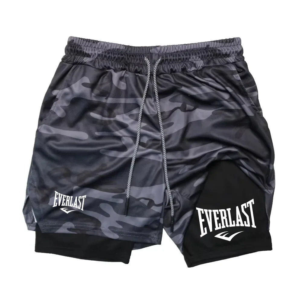 Men’s 2-in-1 Running Shorts – Double-Layer Gym & Fitness Training Shorts for Jogging, Sports & Workout Wear