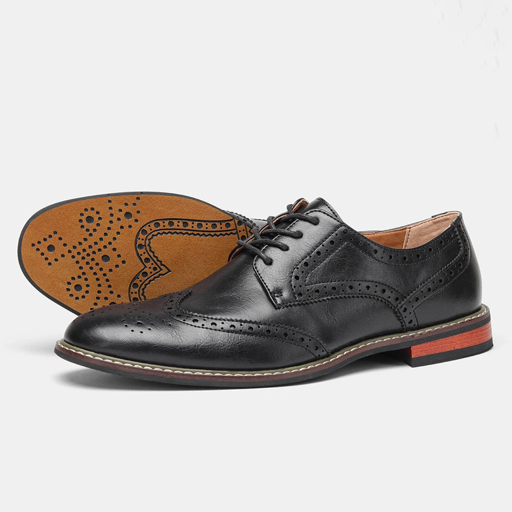 Men’s Stylish Leather Dress Shoes – Comfortable Business Gentleman Footwear