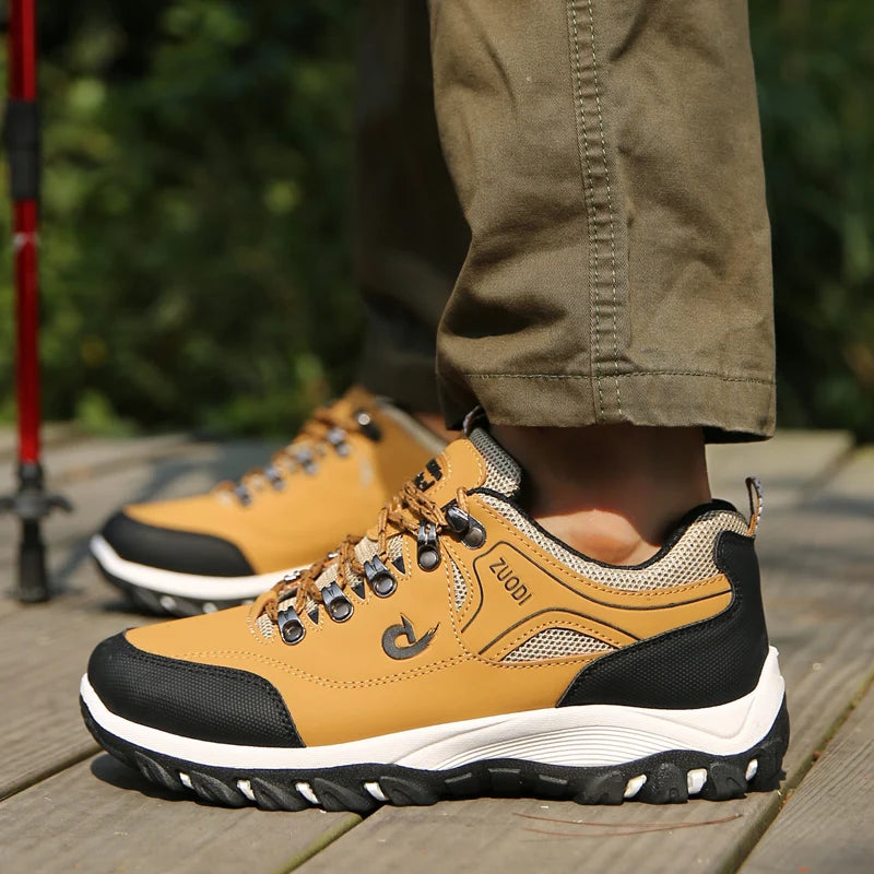 Men’s Leather Casual Sneakers – Lightweight Walking & Tennis Shoes