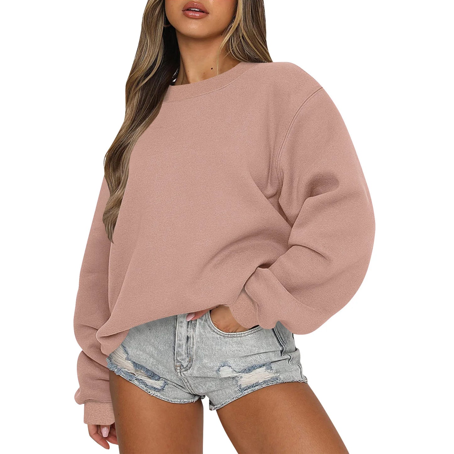 Womens Sweatshirts Oversized Crewneck