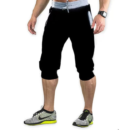 New Mens cross-border sports pants men's casual jogging shorts elastic fitness pants cropped pants M-4XL Men