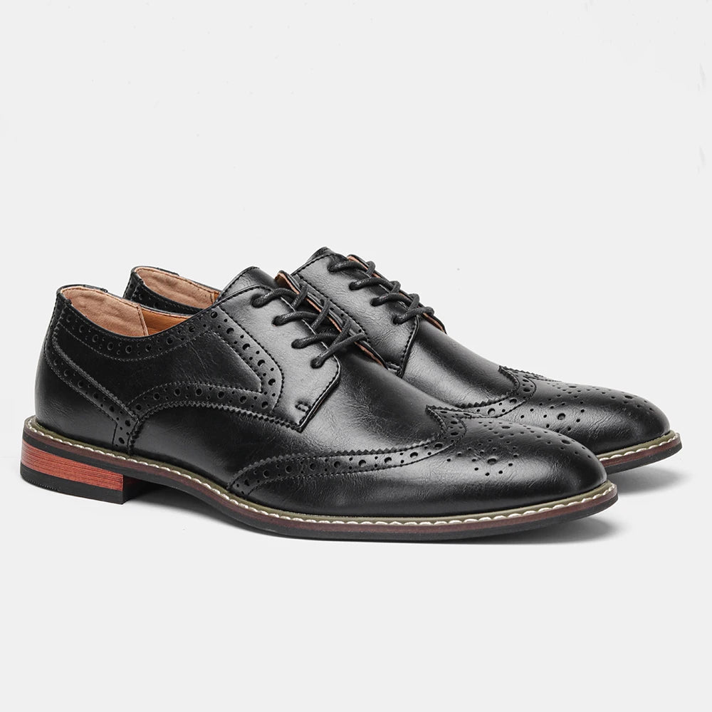 Men’s Stylish Leather Dress Shoes – Comfortable Business Gentleman Footwear
