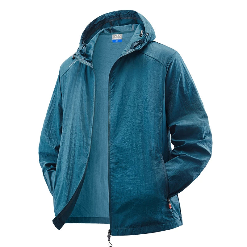 Men’s Jacket – Ultra-Light Hooded Windbreaker with UV Sun Protection for Running, Hiking & Outdoor Activities