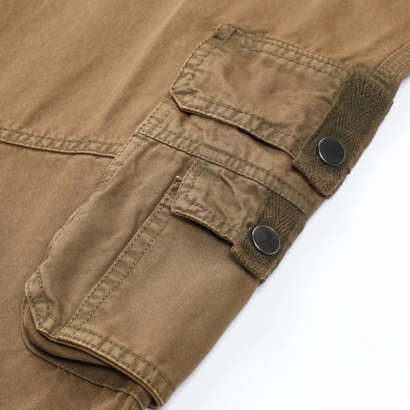 Men’s Cotton Casual Pants – Straight Fit, Multi-Pocket