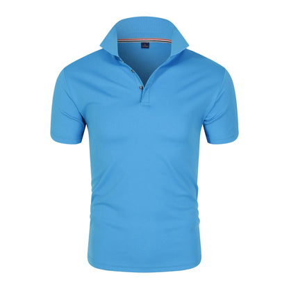 Men’s Solid Color Polo Shirt – Short Sleeve, Lightweight Summer Top