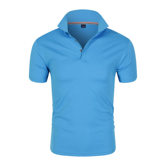 Men’s Solid Color Polo Shirt – Short Sleeve, Lightweight Summer Top