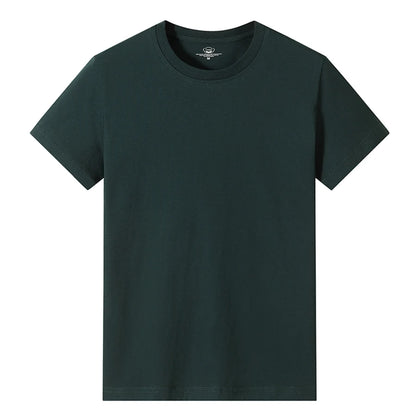 Men’s Solid Color Round Neck T-Shirt – Short Sleeve, Printed Cuffs (2/4/6 Pack)