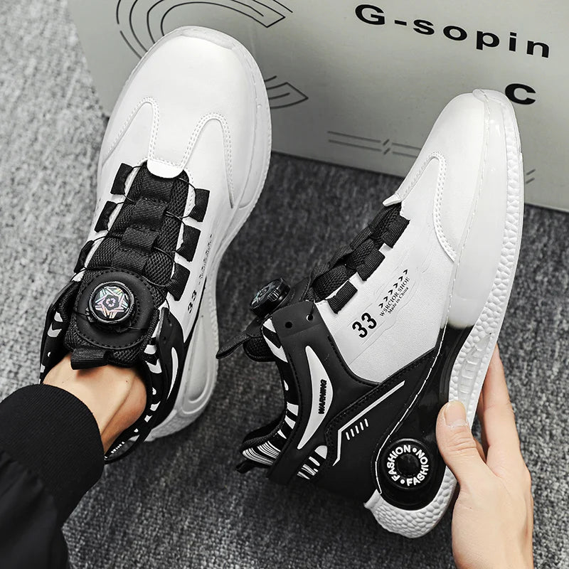 Men's Rotating Buckle Non Slip Lace-Up Sneakers