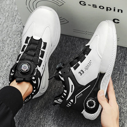 Men's Rotating Buckle Non Slip Lace-Up Sneakers