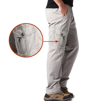 Men’s Cotton Tactical Cargo Pants – Multi-Pocket, Casual Outdoor Fit