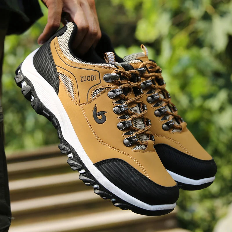 Men’s Leather Casual Sneakers – Lightweight Walking & Tennis Shoes