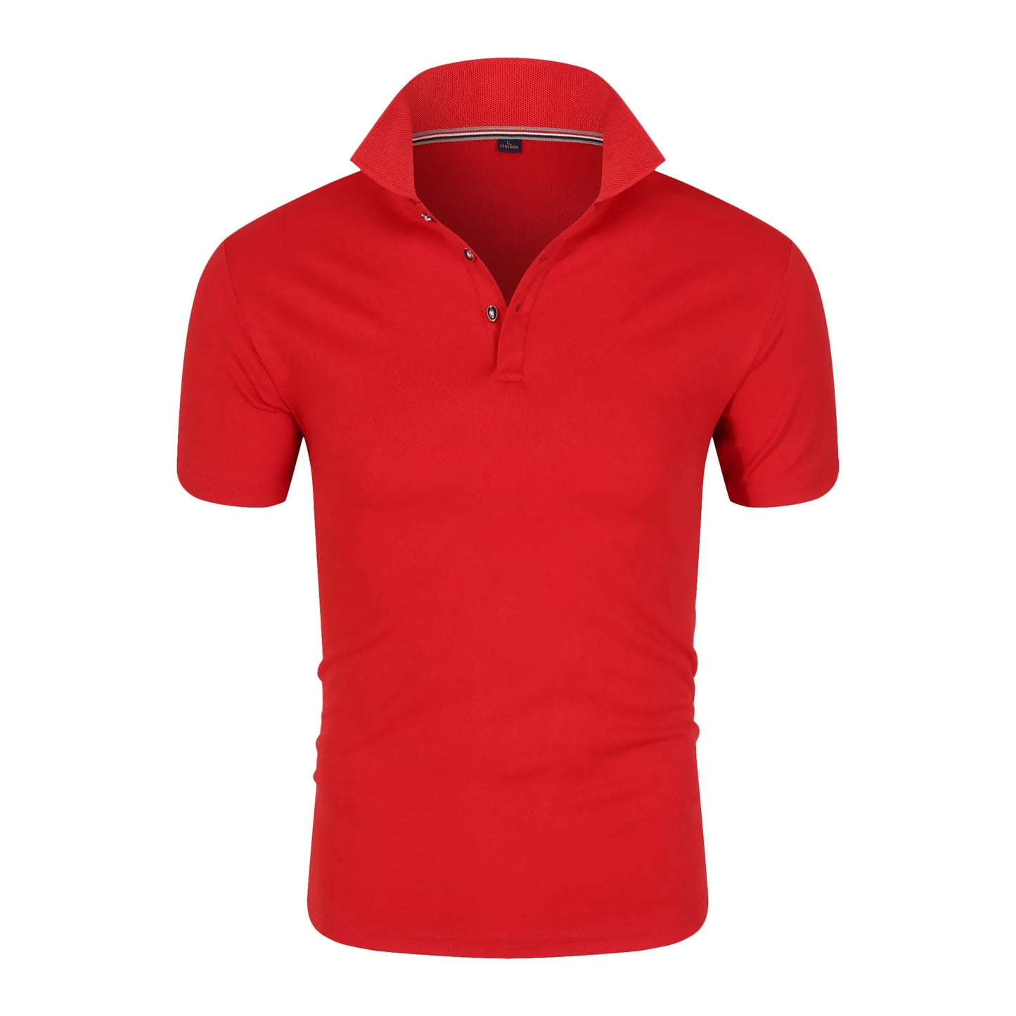 Men’s Solid Color Polo Shirt – Short Sleeve, Lightweight Summer Top