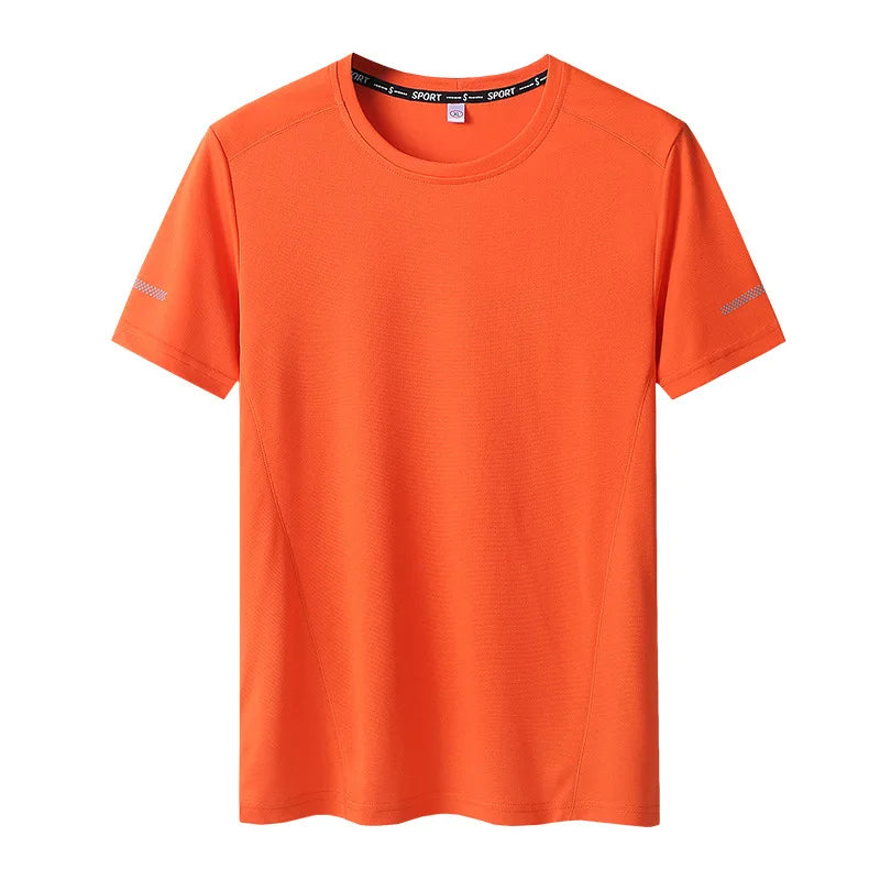 Men’s Oversized Quick-Dry T-Shirt – Short Sleeve Crew Neck, Up to 9XL