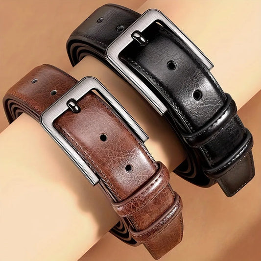 Men’s Leather Ratchet Belt – Micro Adjustable Dress Belt for Pants, Business & Everyday Fit