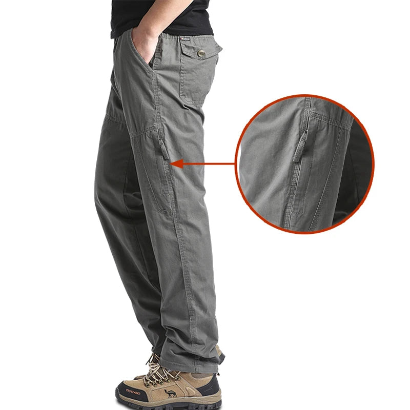 Men’s Cotton Tactical Cargo Pants – Multi-Pocket, Casual Outdoor Fit