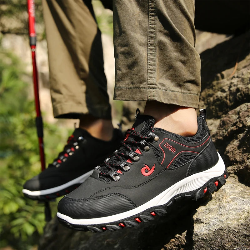 Men’s Leather Casual Sneakers – Lightweight Walking & Tennis Shoes