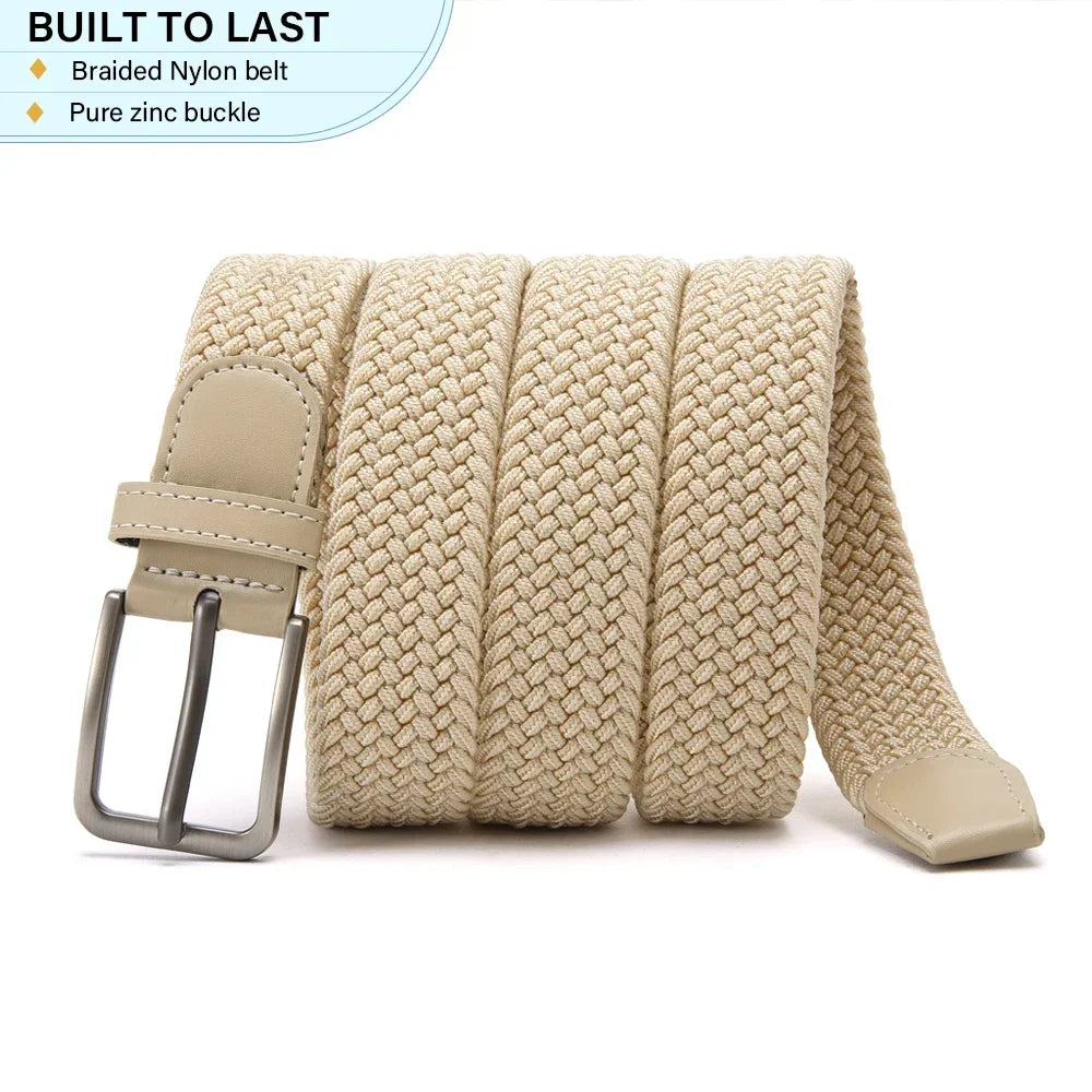 Unisex Elastic Woven Belt – Casual Stretch Belt for Jeans & Outdoor Use