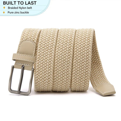 Unisex Elastic Woven Belt – Casual Stretch Belt for Jeans & Outdoor Use