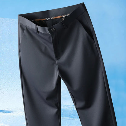 Men’s Summer Stretch Pants – Lightweight Straight-Leg Casual Trousers with Wrinkle-Free Cool-Touch Fabric (Sizes 29–42)