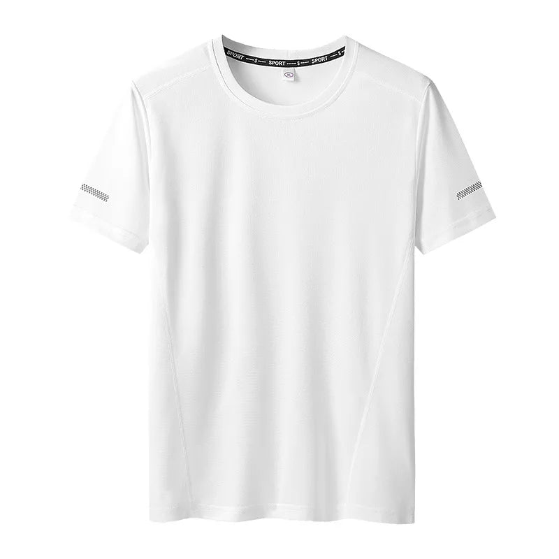 Men’s Oversized Quick-Dry T-Shirt – Short Sleeve Crew Neck, Up to 9XL