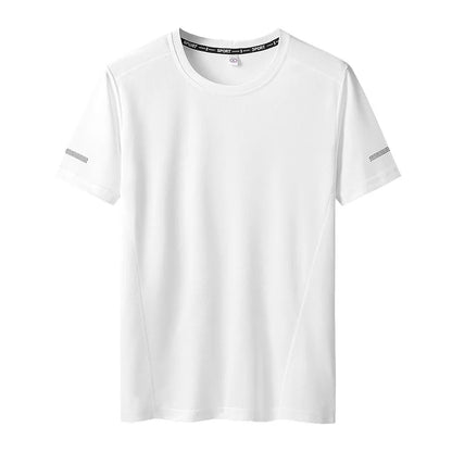 Men’s Oversized Quick-Dry T-Shirt – Short Sleeve Crew Neck, Up to 9XL