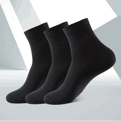 5 Pairs Men Business Socks Middle Tube Solid Color Black White Gray Blue
