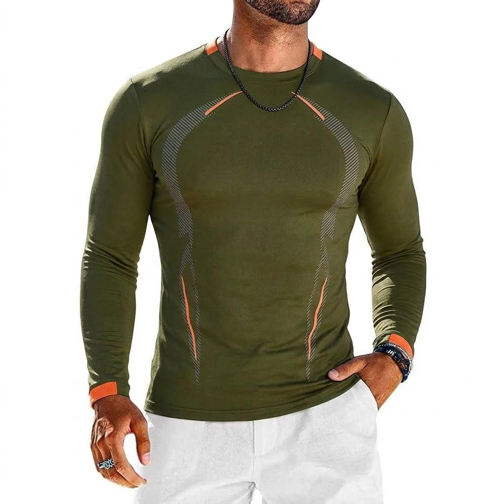 Men’s Slim Fit Long Sleeve Athletic T-Shirt – Lightweight Dry-Fit Gym Workout & Casual Crew Neck Tee for Running & Hiking
