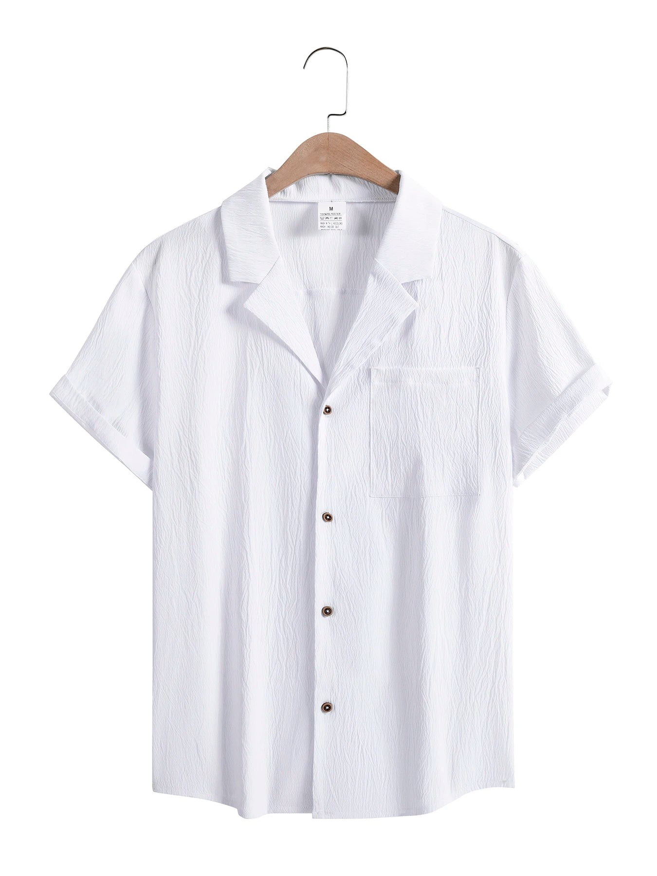 Men’s Casual Solid Color Short Sleeve Shirt – Comfortable Summer Top