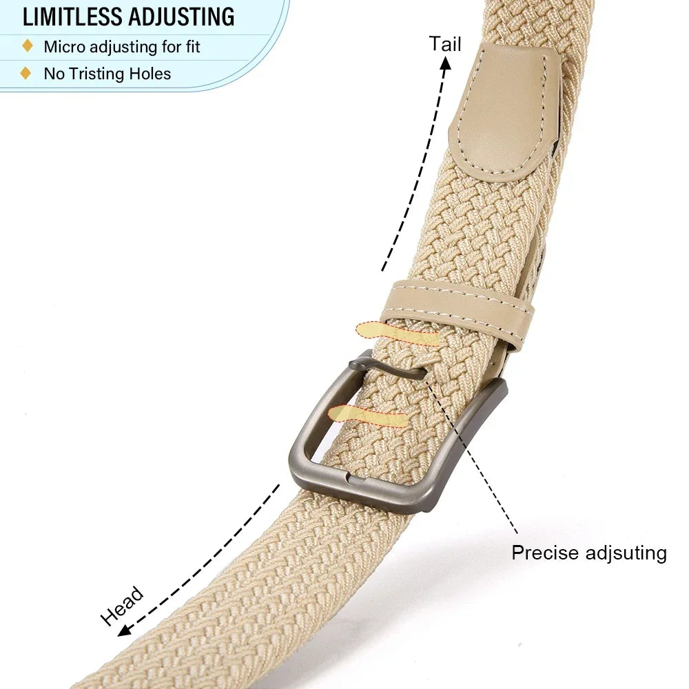 Unisex Elastic Woven Belt – Casual Stretch Belt for Jeans & Outdoor Use