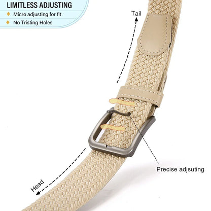 Unisex Elastic Woven Belt – Casual Stretch Belt for Jeans & Outdoor Use
