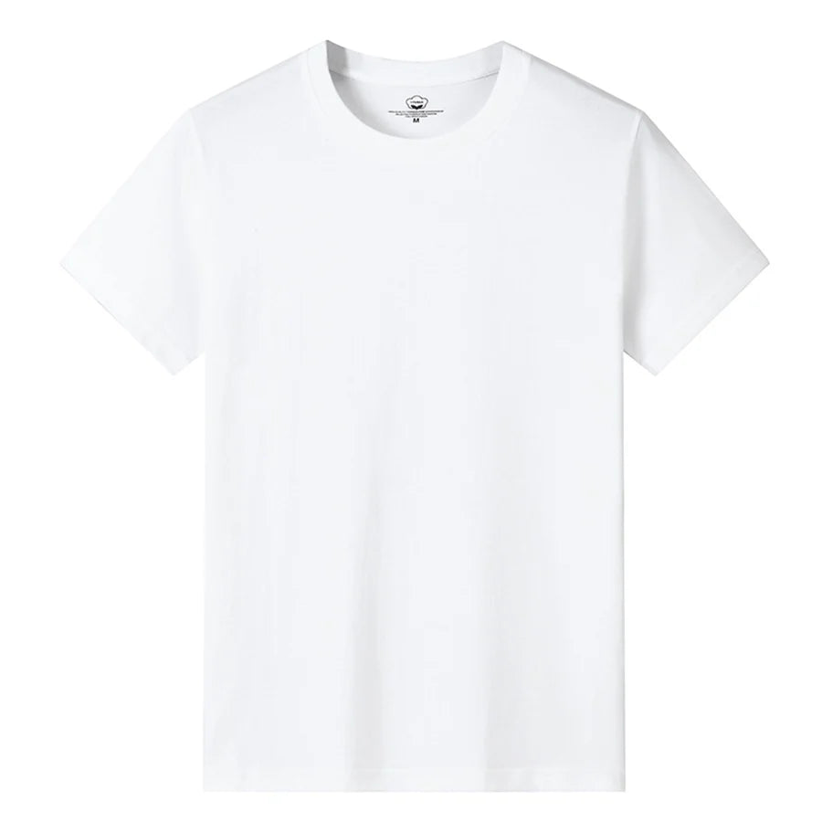 Men’s Solid Color Round Neck T-Shirt – Short Sleeve, Printed Cuffs (2/4/6 Pack)