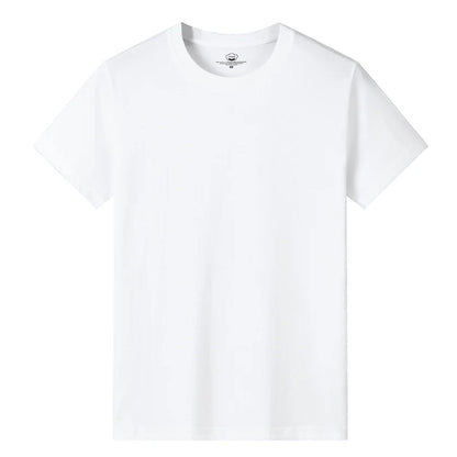 Men’s Solid Color Round Neck T-Shirt – Short Sleeve, Printed Cuffs (2/4/6 Pack)
