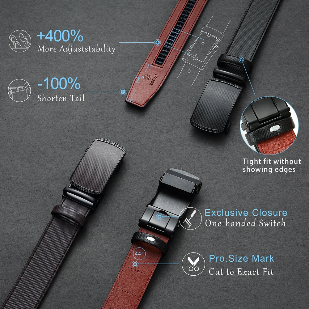 Men’s Genuine Leather Belt – Automatic Buckle Waist Strap, High-Quality Adjustable Belt for Men & Women,