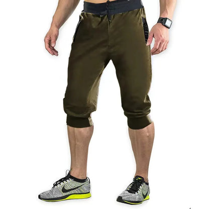 New Mens cross-border sports pants men's casual jogging shorts elastic fitness pants cropped pants M-4XL Men