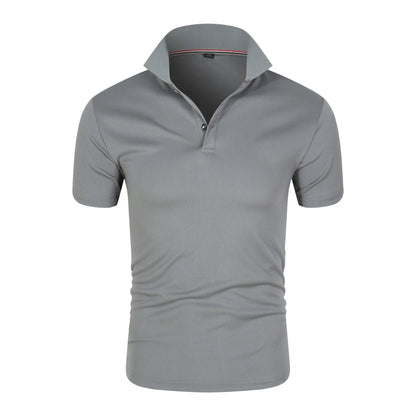 Men’s Solid Color Polo Shirt – Short Sleeve, Lightweight Summer Top