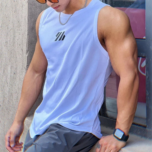 Men’s Mesh Gym Tank Top – Sleeveless, Breathable, Fitness & Running Vest