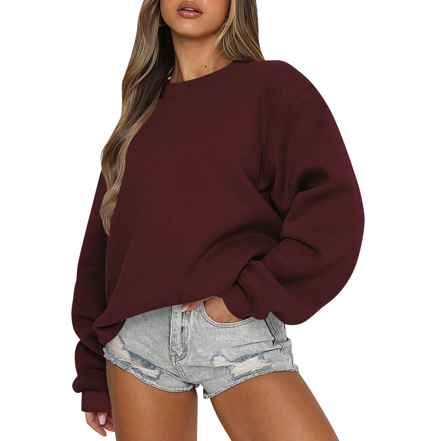 Womens Sweatshirts Oversized Crewneck