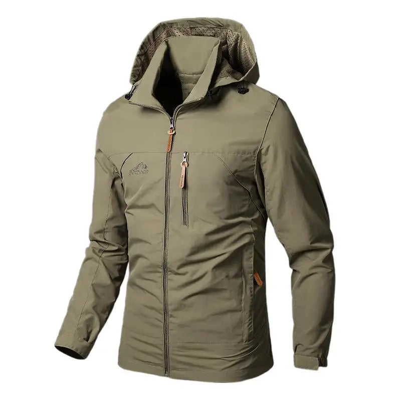 Men’s Waterproof Military Windbreaker Jacket – Hooded Outdoor Combat Coat for Hiking, Biking & Autumn Wear