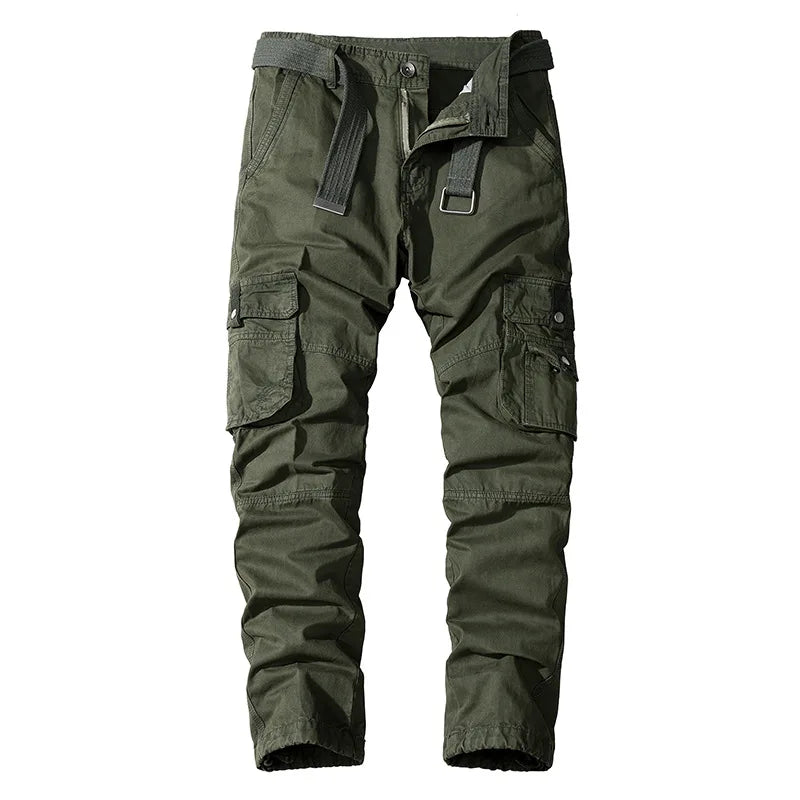 Men’s Cotton Casual Pants – Straight Fit, Multi-Pocket
