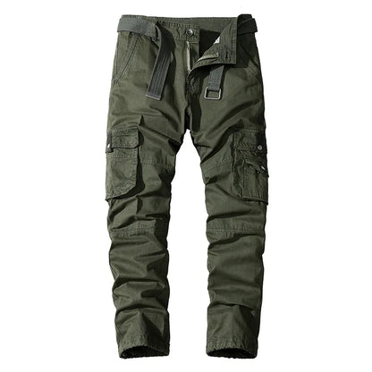 Men’s Cotton Casual Pants – Straight Fit, Multi-Pocket