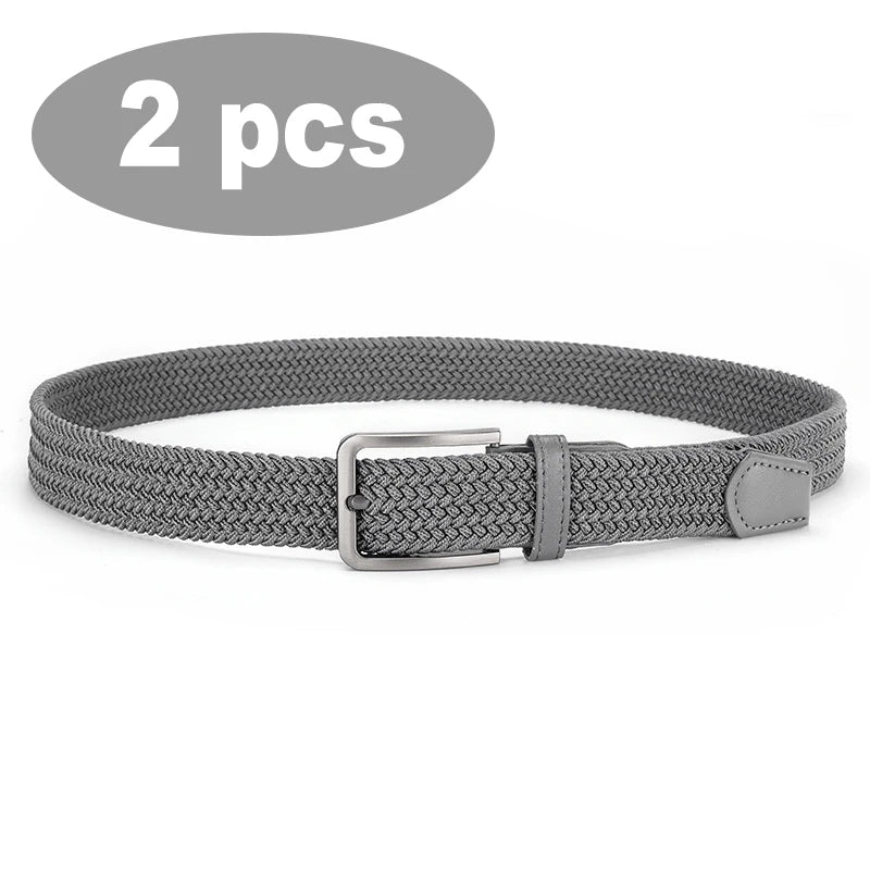2-Pack Unisex Elastic Woven Belts – Casual Stretch for Jeans & Outdoor Use (105/115/125cm)