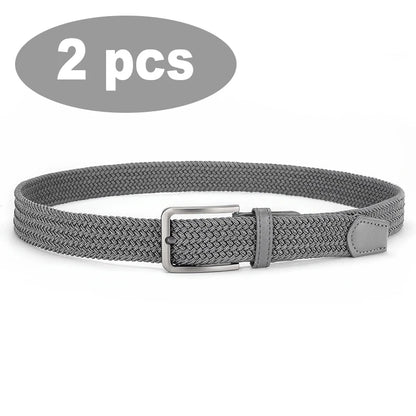 2-Pack Unisex Elastic Woven Belts – Casual Stretch for Jeans & Outdoor Use (105/115/125cm)