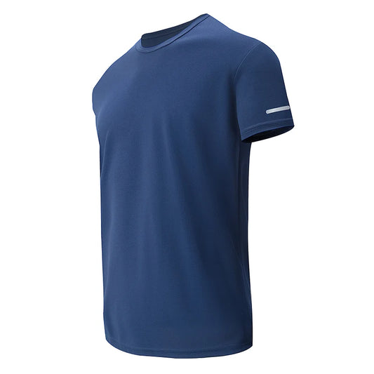 Men’s Solid Color T-Shirt – Round Neck, Short Sleeve, Printed Cuff Detail, Multi-Pack Options