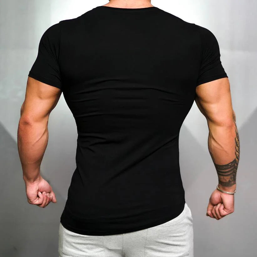 Men’s Slim Fit Sport T-Shirt – Breathable Cotton Gym & Running Shirt for Fitness, Bodybuilding & Training Wear