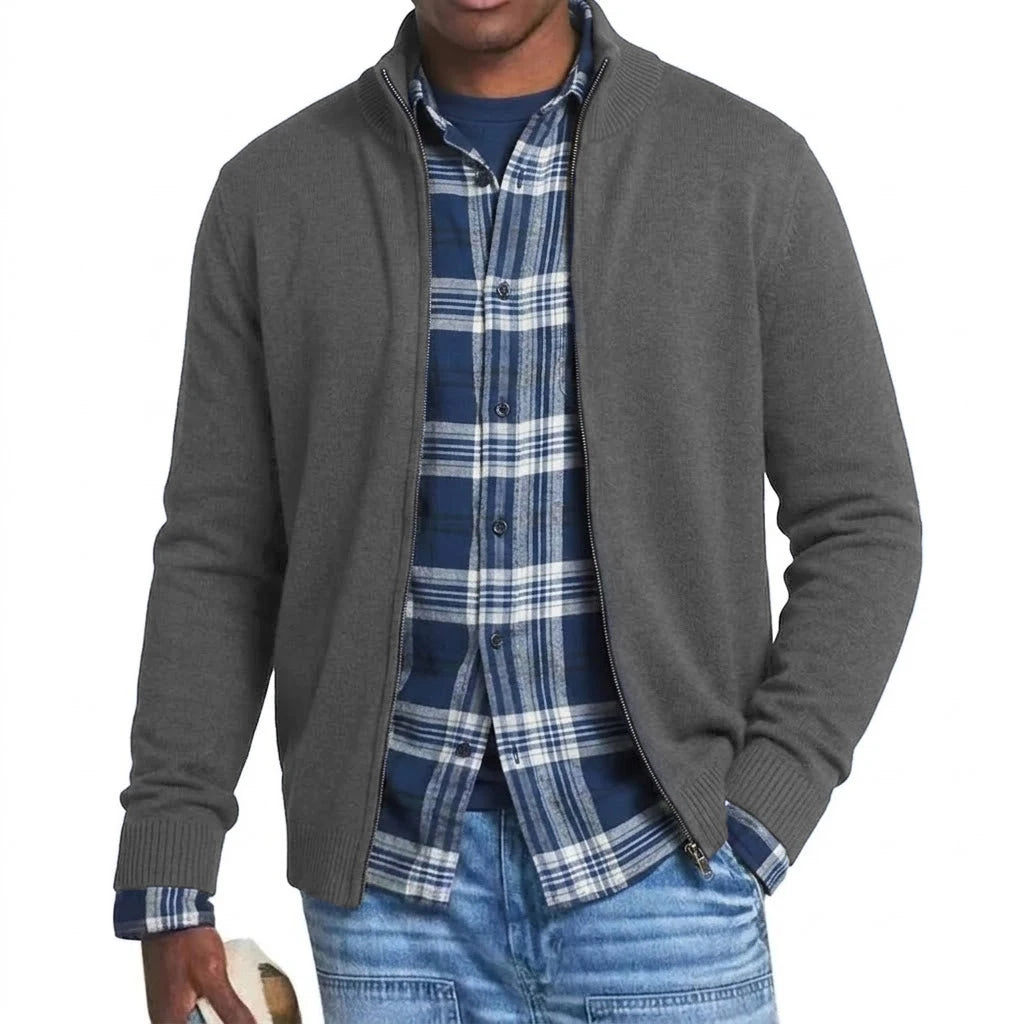 Men’s Knit Jacket – Slim Fit Casual Zip Up Sweatshirt for Work, Gym & Everyday Wear