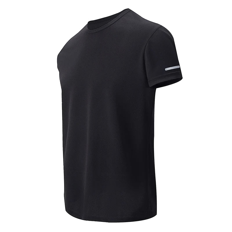 Men’s Solid Color T-Shirt – Round Neck, Short Sleeve, Printed Cuff Detail, Multi-Pack Options