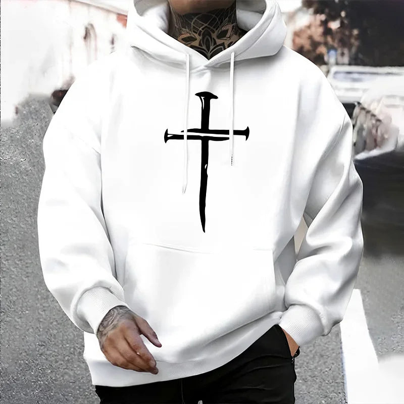 Men’s Cross Print Hoodie
